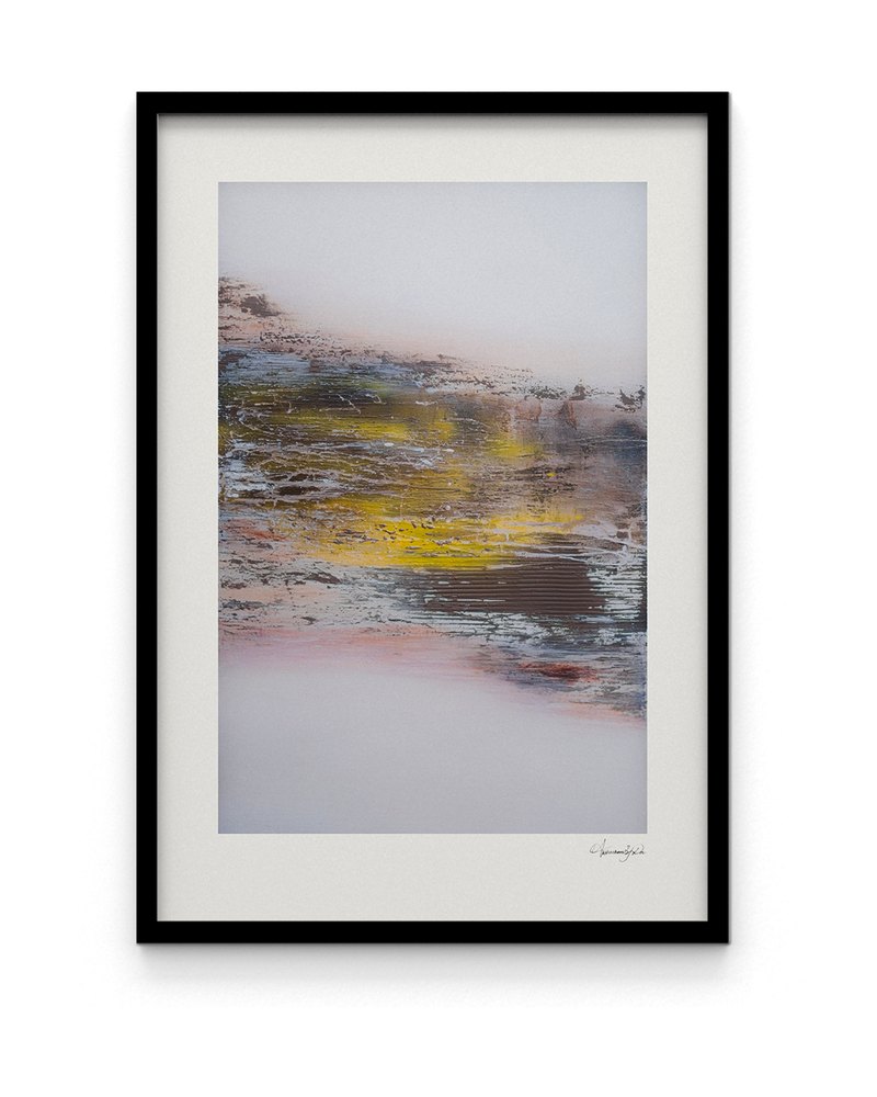 Dusk Over Ridge by Abstractions By Dev, framed in Ebony Black