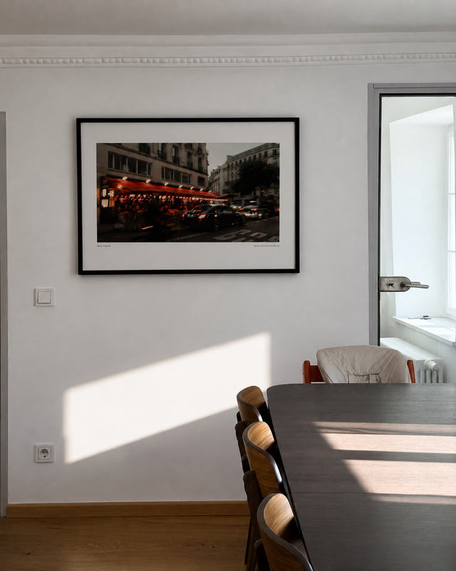 After Afterworks print in a dining room