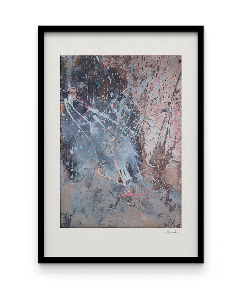 Spring I by Abstractions By Dev, framed in Ebony Black