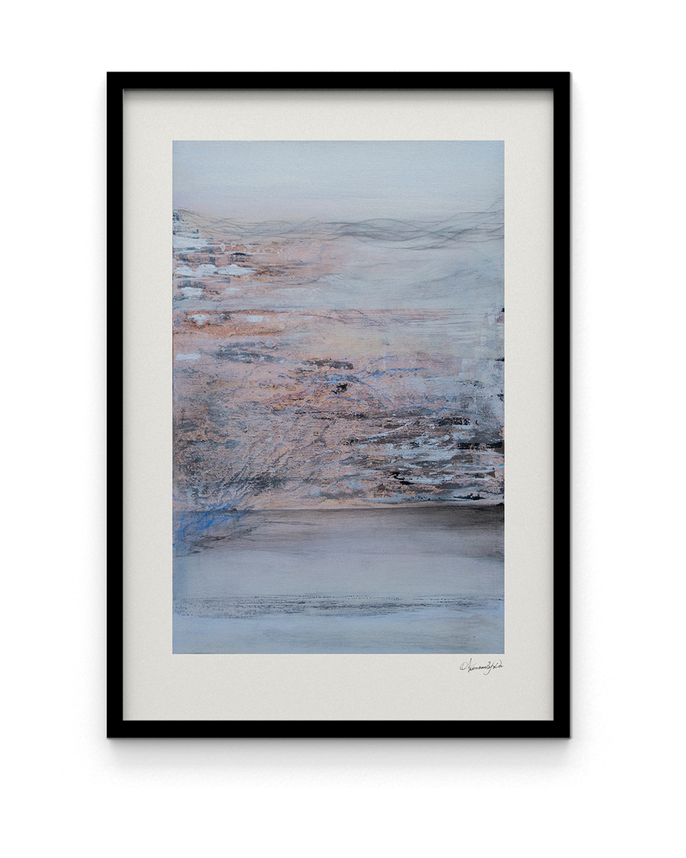 Where Rivers Rest by Abstractions By Dev, framed in Ebony Black