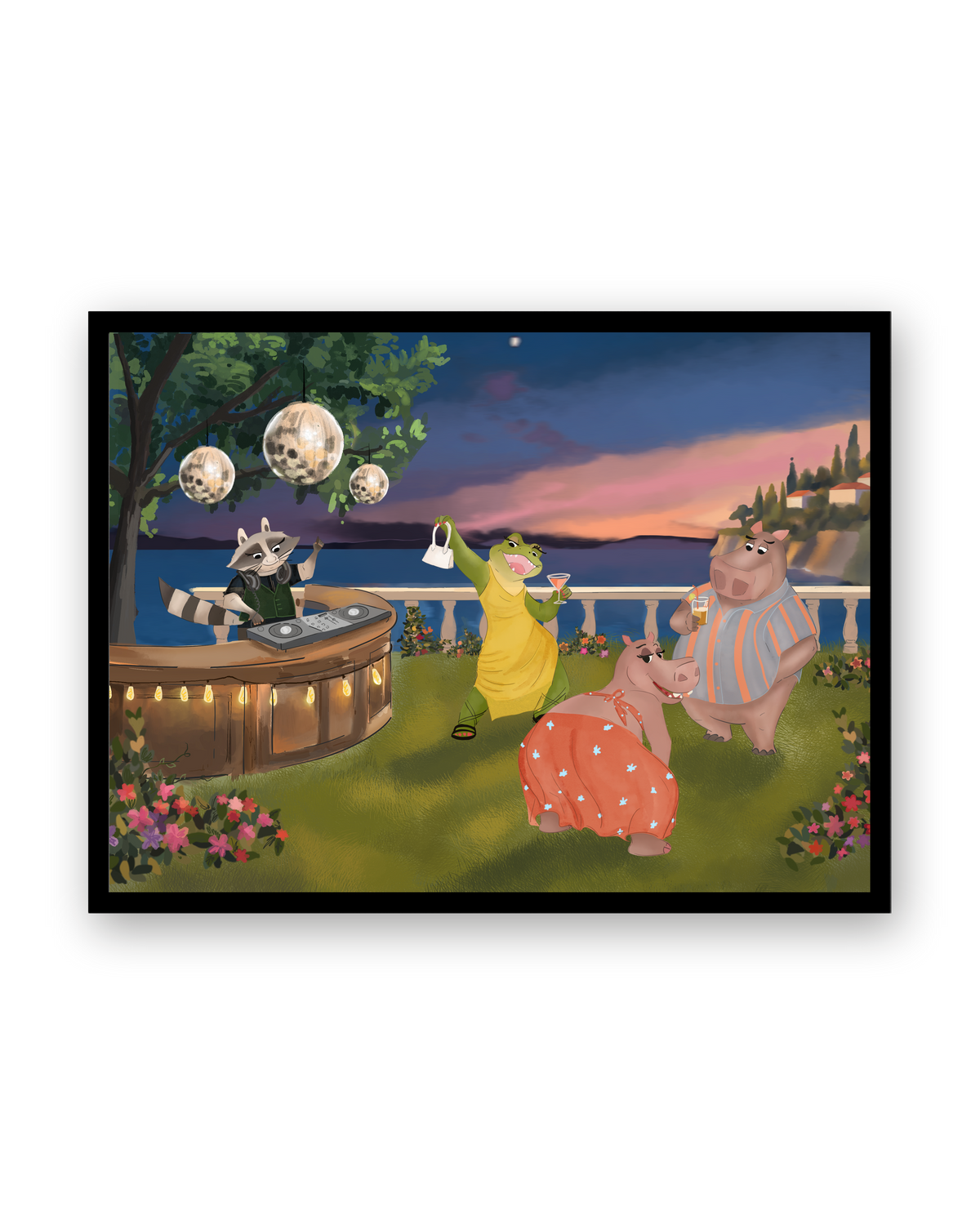 Al Fresco by Aanya Kaur Benipal & Christina Liu, framed in Ebony Black