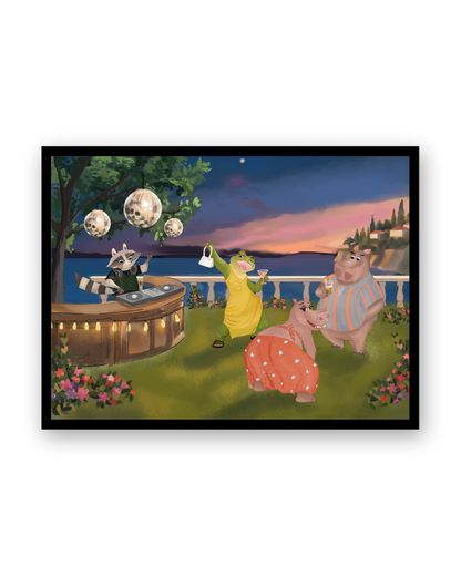 Al Fresco by Aanya Kaur Benipal & Christina Liu, framed in Ebony Black