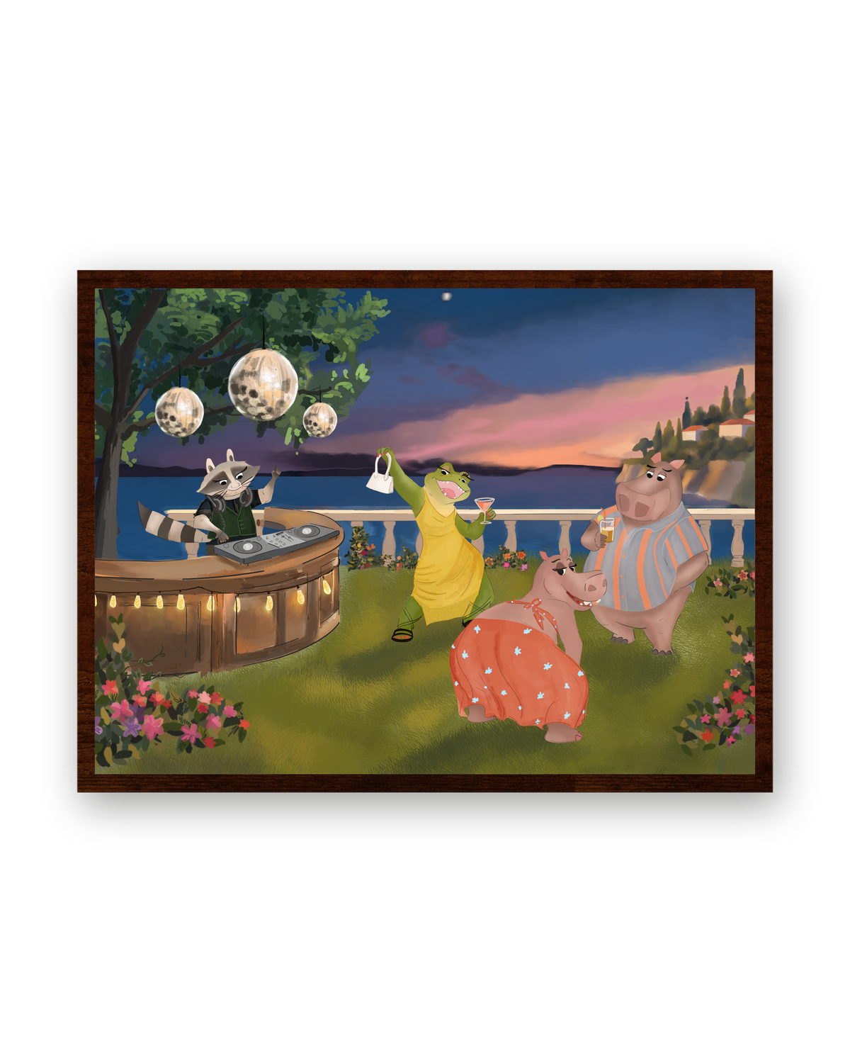 Al Fresco by Aanya Kaur Benipal & Christina Liu, framed in Walnut Brown