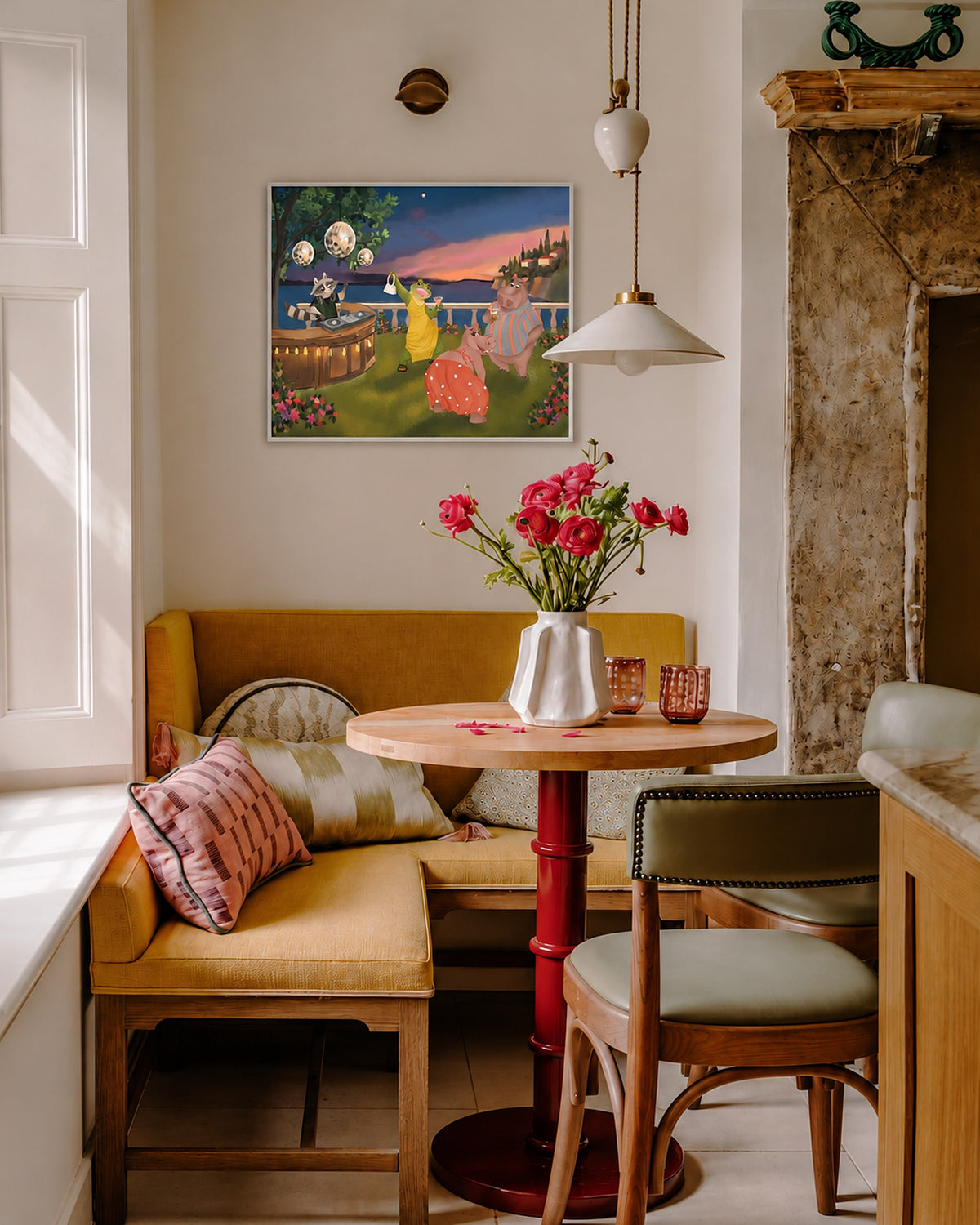 Al Fresco by Aanya Kaur Benipal & Christina Liu, framed print styled in an interior