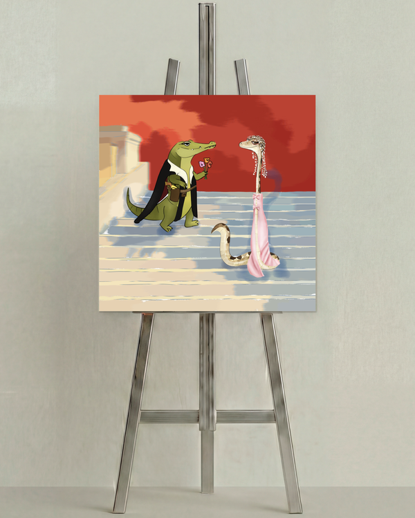 Bridging The Distance by Aanya Kaur Benipal, open edition print on an easel