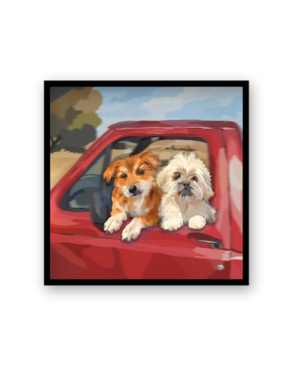 Homies by Aanya Kaur Benipal, framed in Ebony Black