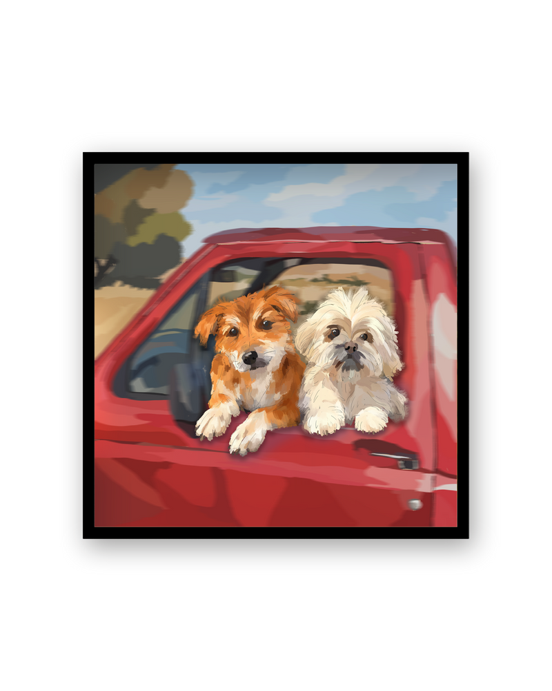 Homies by Aanya Kaur Benipal, framed in Ebony Black