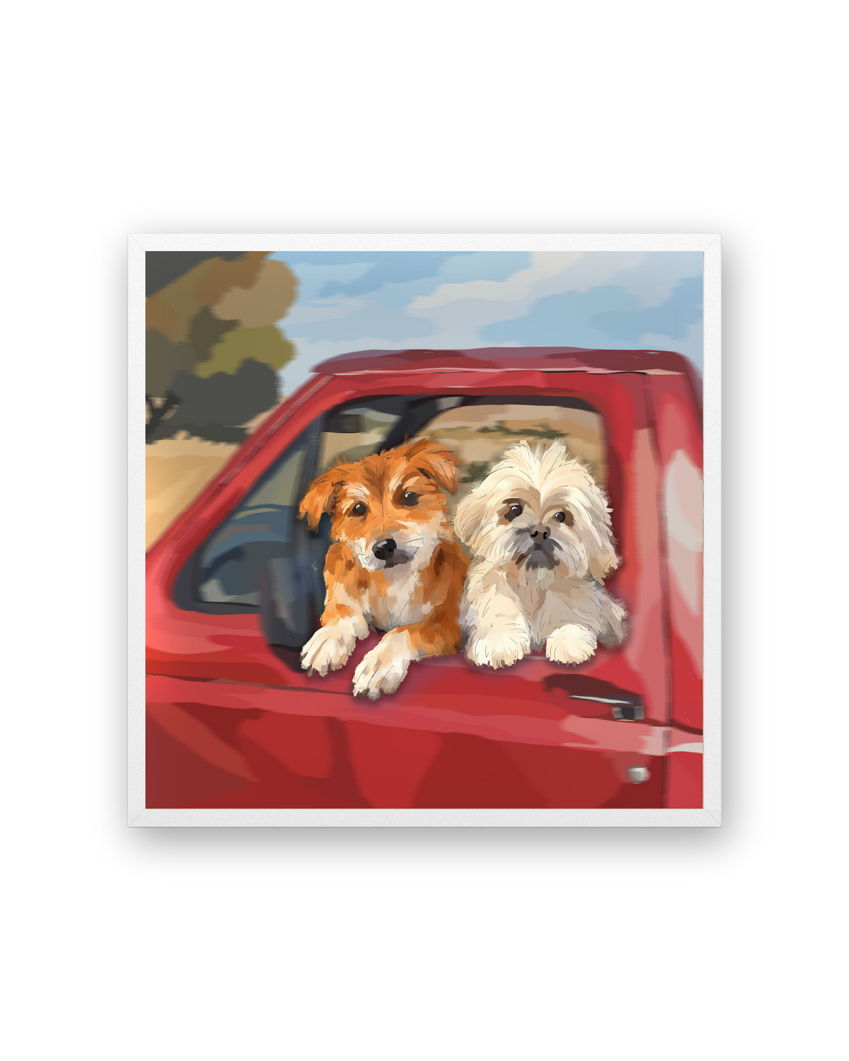 Homies by Aanya Kaur Benipal, framed in Gallery White