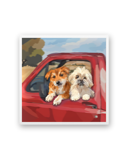 Homies by Aanya Kaur Benipal, framed in Gallery White