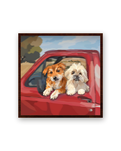 Homies by Aanya Kaur Benipal, framed in Walnut Brown