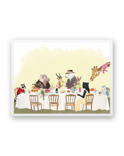 La Cena by Aanya Kaur Benipal, framed in Gallery White