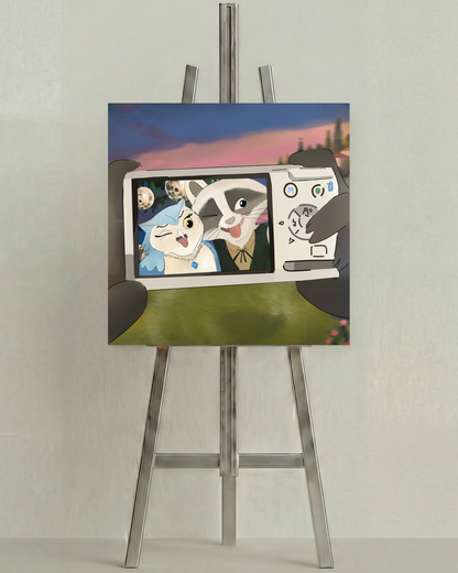 Say Mozzarella by Aanya Kaur Benipal, open edition print on an easel