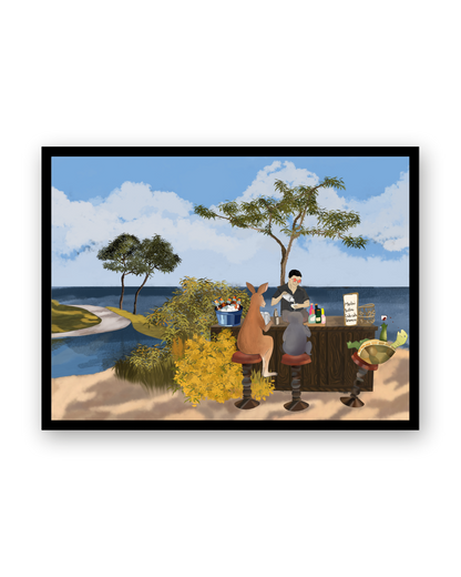 Sea You On The Next Wave by Aanya Kaur Benipal, framed in Ebony Black