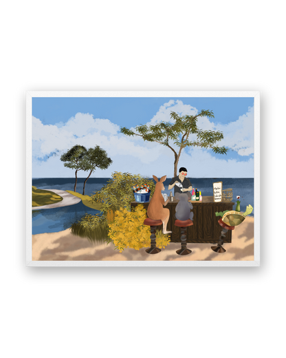 Sea You On The Next Wave by Aanya Kaur Benipal, framed in Gallery White