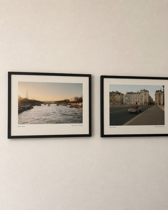 Paname and Sur le Pont framed prints in a gallery pair